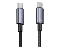 USAMS Kabel USB-C na USB-C 60W 1,2m Fast Charging stalowy - 1569047 - zdjęcie 1